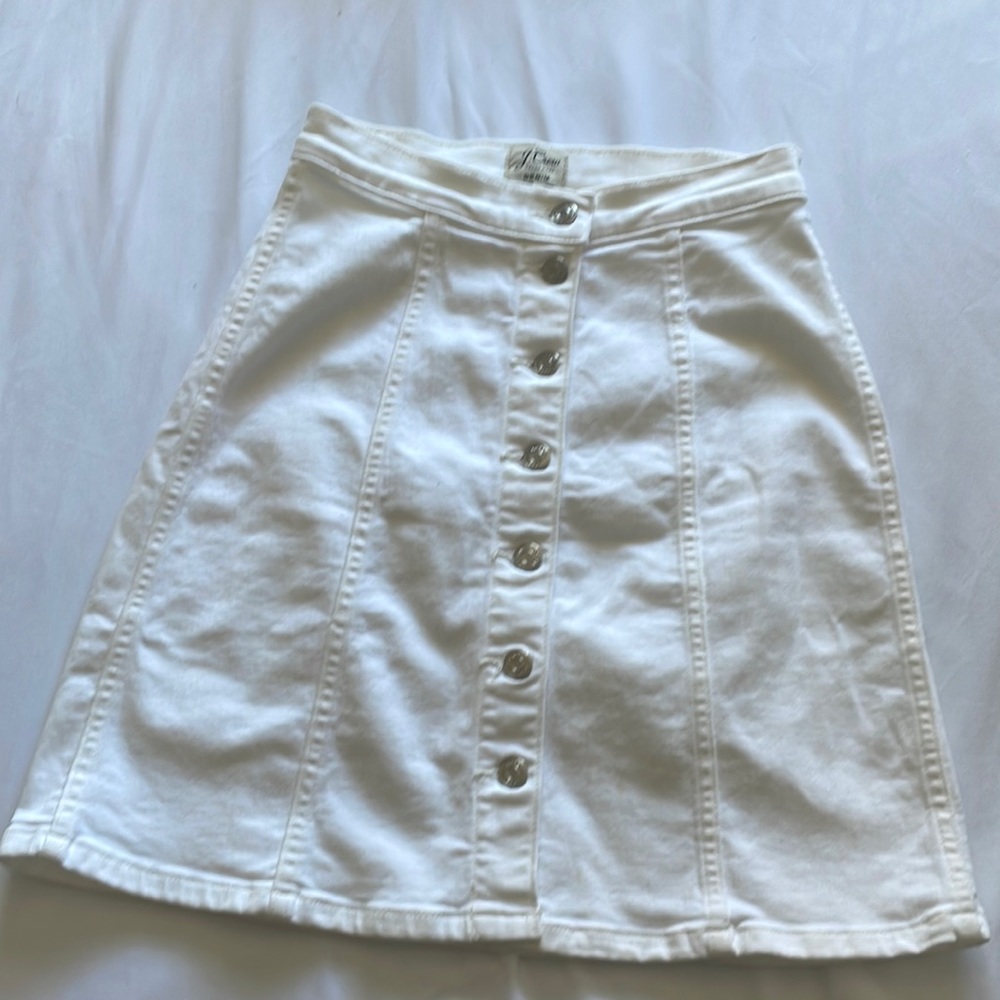 J. Crew white denim skirt